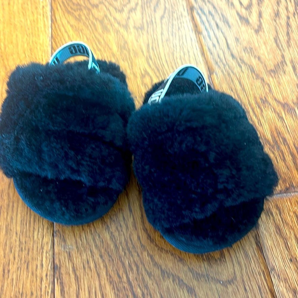UGG Black Fluff Yeah Slide slippers